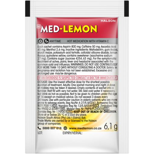 MED-LEMON COLD&FLU HOT MEDICATION 5.8G