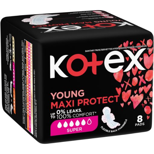 KOTEX PADS YOUNG MAXI  SUPER+WINGS
