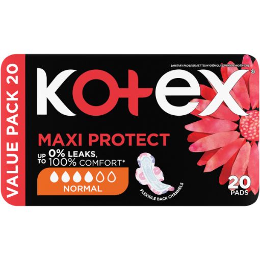 KOTEX PADS BLACK MAXI  NORMAL+WINGS