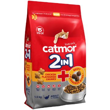CATMOR CAT FOOD ADULT 2IN CHIC BITES 1.75KG