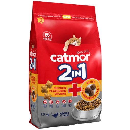 CATMOR CAT FOOD ADULT 2IN CHIC BITES 1.75KG