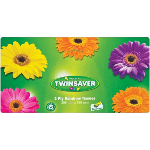TWINSAVER FACIAL TISSUE RAINBOW