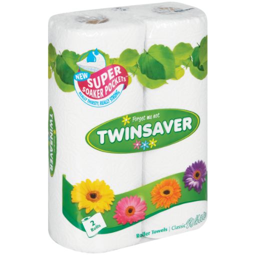 TWINSAVER ROLLER TOWEL 2PLY C/WHITE