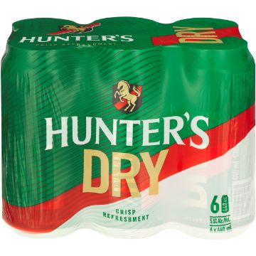 HUNTERS DRY CAN 440ML x 6