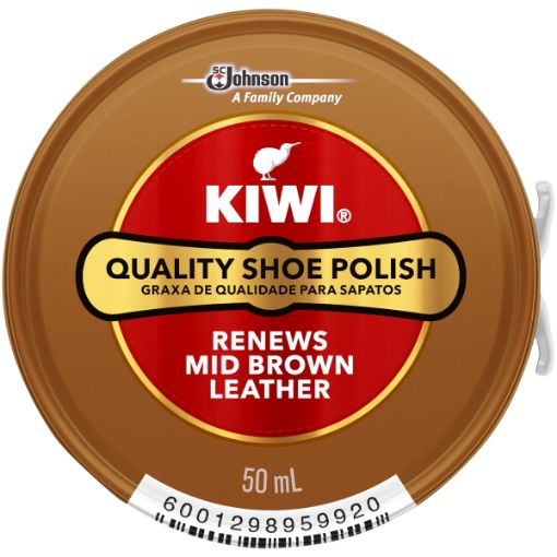 KIWI PASTE SHOE POLISH MID BROWN 50ML