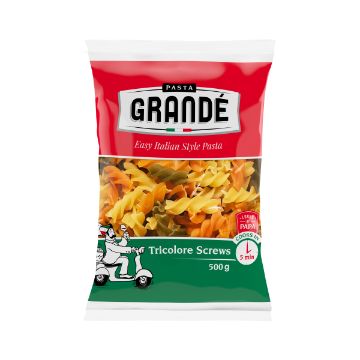 PASTA GRANDE SCREWS TRI COLOUR 500G