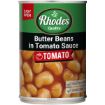 RHODES BUTTER BEANS IN TOM/SAUCE 400G