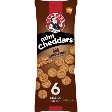 BAKERS MINI CHEDDAR BBQ M/P 198G