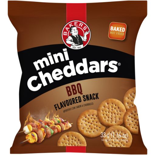 BAKERS BISCUITS MINI CHEDDAR BBQ 33G