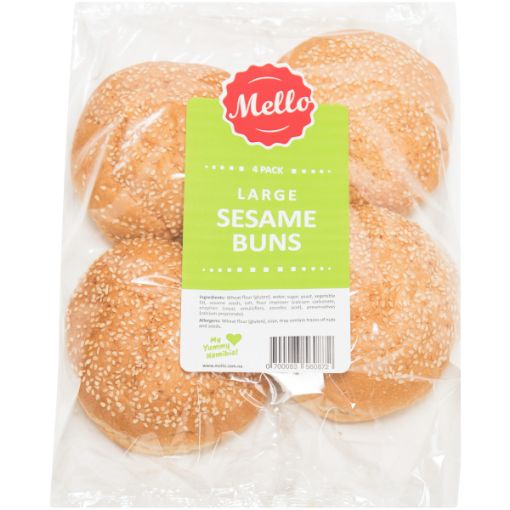 MELLO H/BUNS LARGE SESAME BUNS