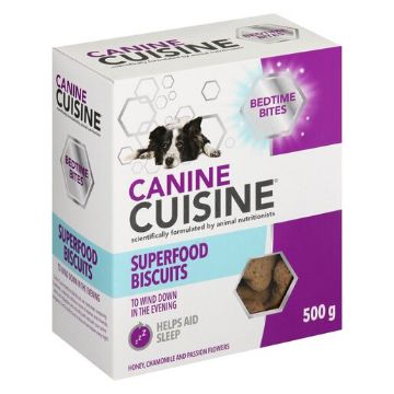 CANINE CUISINE BEDTIME BISC S/HONEY 500G